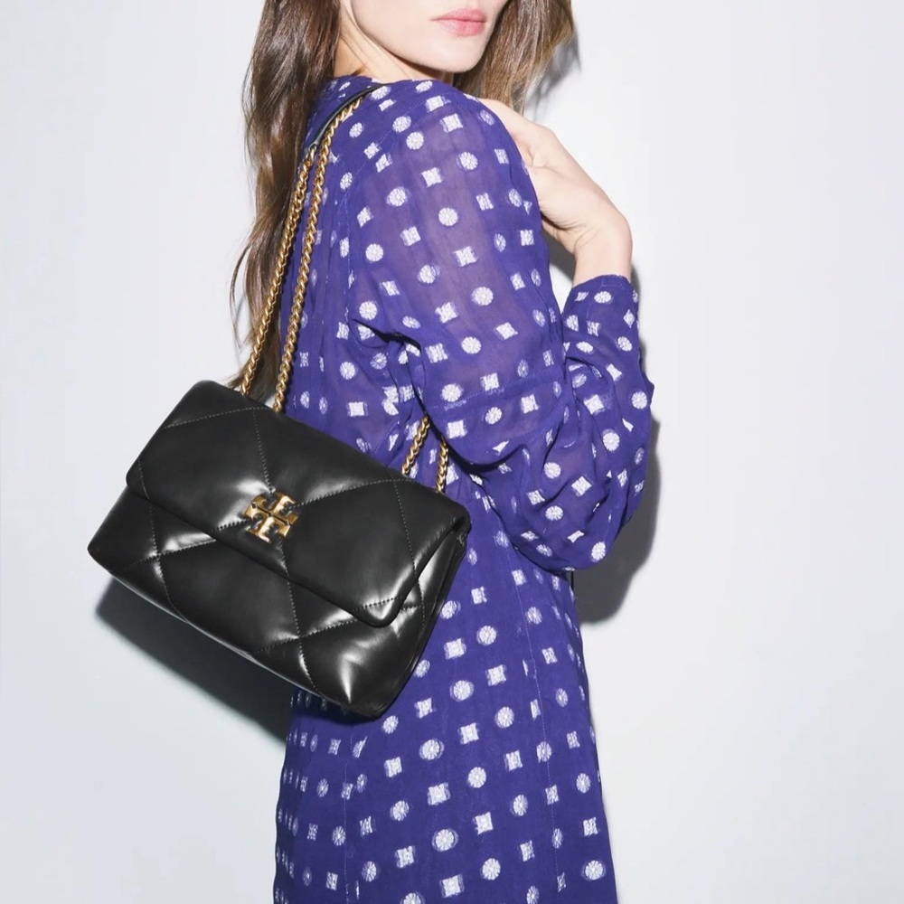 Tory Burch Small Kira Diamond Quilt Shoulder Bag Black